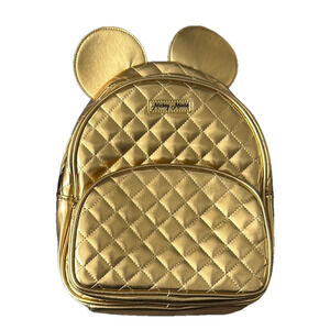 Gold Quilted Disney Mini Backpack with Playful Ears
